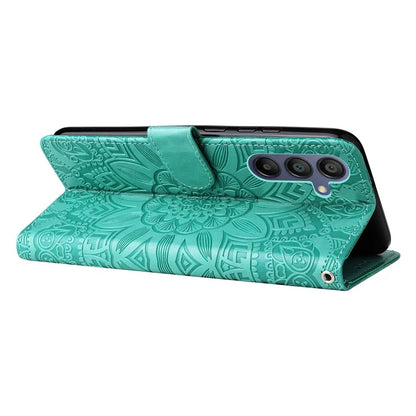 For Samsung Galaxy A16 5G Case Sunflower Imprint Leather Wallet Phone Cover