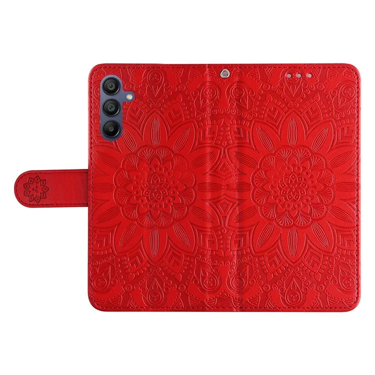 For Samsung Galaxy A16 5G Case Sunflower Imprint Leather Wallet Phone Cover