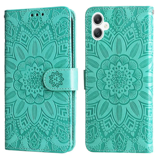 For Samsung Galaxy A06 Case Sunflower Imprint Leather Wallet Phone Cover