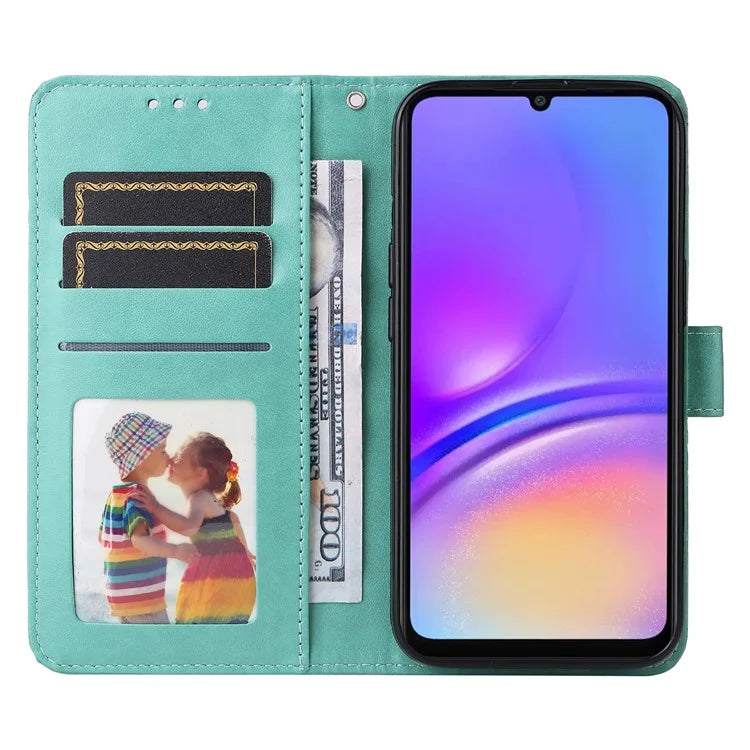 For Samsung Galaxy A06 Case Sunflower Imprint Leather Wallet Phone Cover