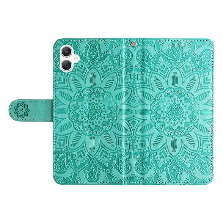 For Samsung Galaxy A06 Case Sunflower Imprint Leather Wallet Phone Cover