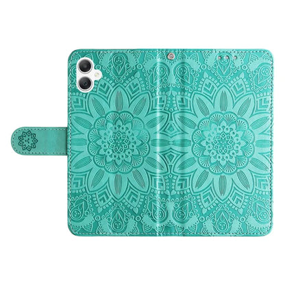 For Samsung Galaxy A06 Case Sunflower Imprint Leather Wallet Phone Cover