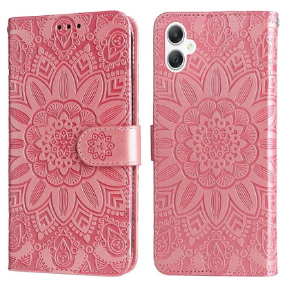 For Samsung Galaxy A06 Case Sunflower Imprint Leather Wallet Phone Cover