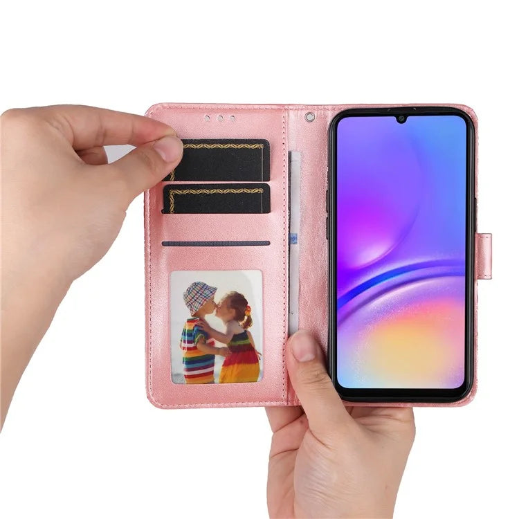 For Samsung Galaxy A06 Case Sunflower Imprint Leather Wallet Phone Cover