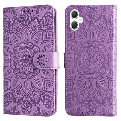 For Samsung Galaxy A06 Case Sunflower Imprint Leather Wallet Phone Cover