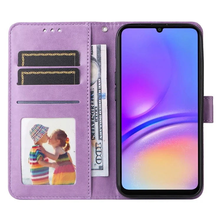 For Samsung Galaxy A06 Case Sunflower Imprint Leather Wallet Phone Cover