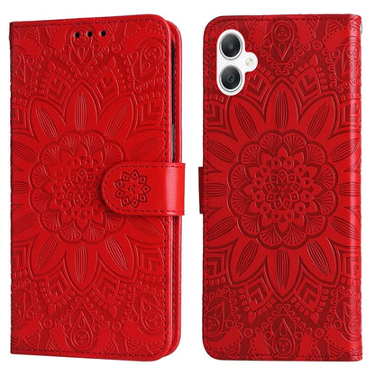 For Samsung Galaxy A06 Case Sunflower Imprint Leather Wallet Phone Cover