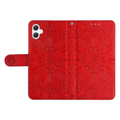 For Samsung Galaxy A06 Case Sunflower Imprint Leather Wallet Phone Cover