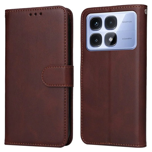 For Xiaomi Redmi K70 Ultra Case PU Leather Phone Cover with Cash  /  Card Slots