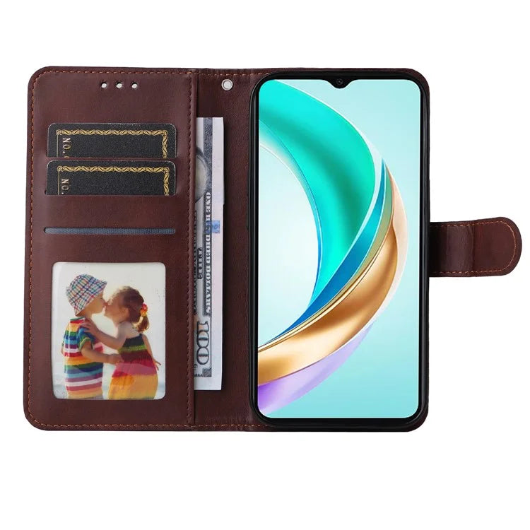 For Honor X6b 4G Case PU Leather Phone Cover with Cash  /  Card Slots