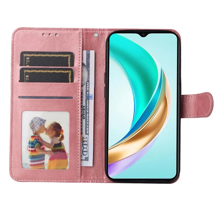 For Honor X6b 4G Case PU Leather Phone Cover with Cash  /  Card Slots