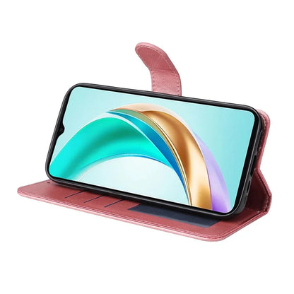 For Honor X6b 4G Case PU Leather Phone Cover with Cash  /  Card Slots