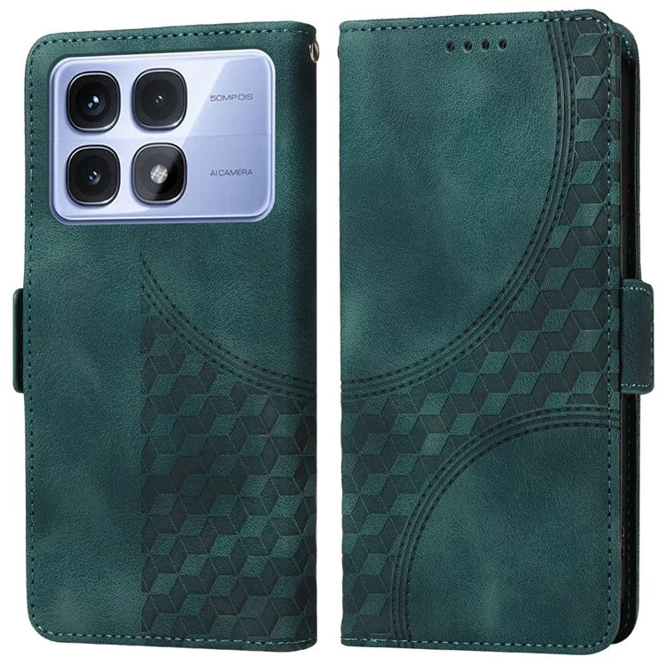 For Xiaomi Redmi K70 Ultra Case PU Leather Phone Cover Rhombus Starry Imprinted