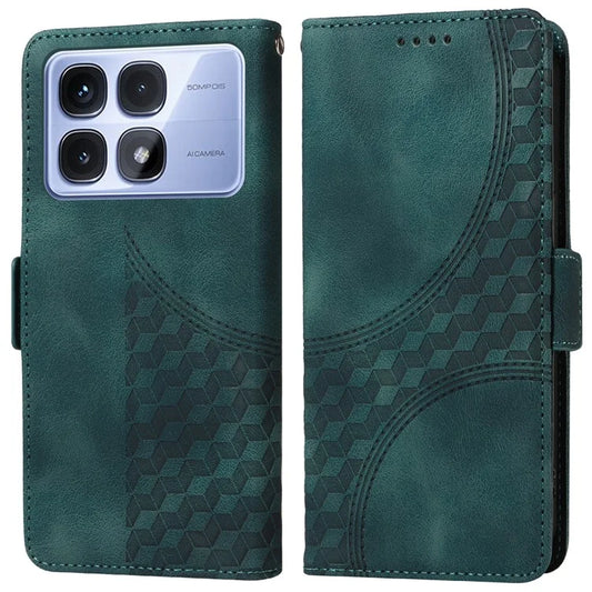 For Xiaomi Redmi K70 Ultra Case PU Leather Phone Cover Rhombus Starry Imprinted