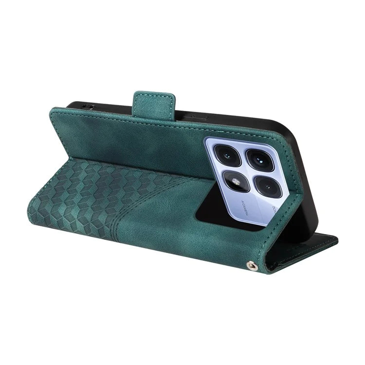 For Xiaomi Redmi K70 Ultra Case PU Leather Phone Cover Rhombus Starry Imprinted