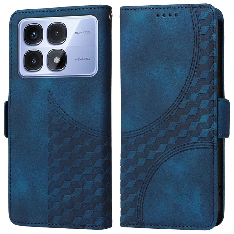For Xiaomi Redmi K70 Ultra Case PU Leather Phone Cover Rhombus Starry Imprinted