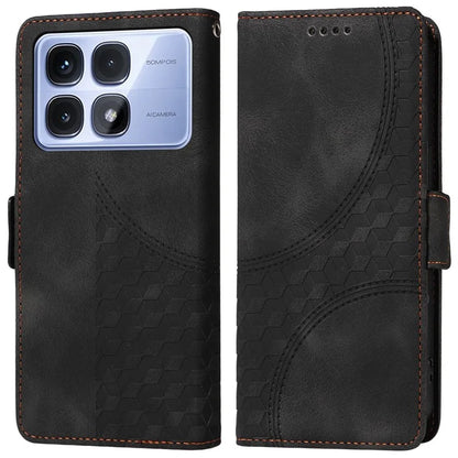 For Xiaomi Redmi K70 Ultra Case PU Leather Phone Cover Rhombus Starry Imprinted
