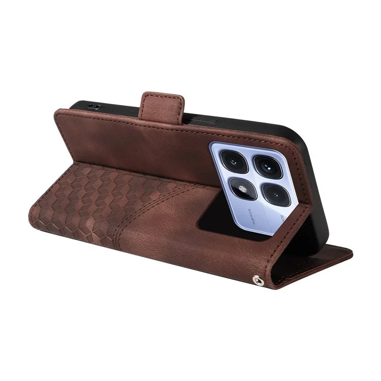 For Xiaomi Redmi K70 Ultra Case PU Leather Phone Cover Rhombus Starry Imprinted
