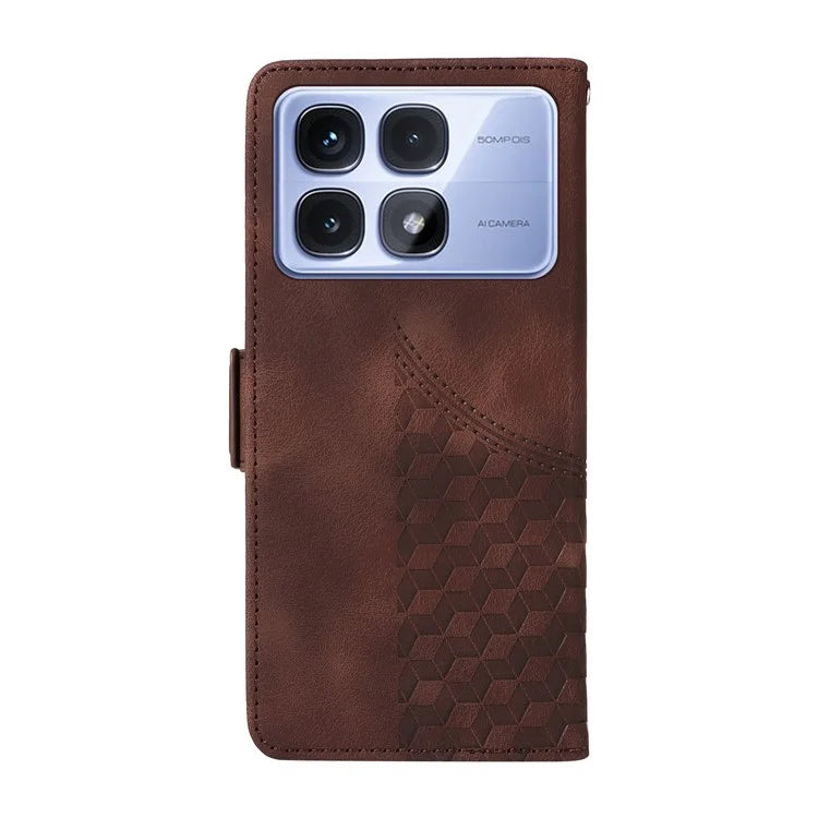 For Xiaomi Redmi K70 Ultra Case PU Leather Phone Cover Rhombus Starry Imprinted
