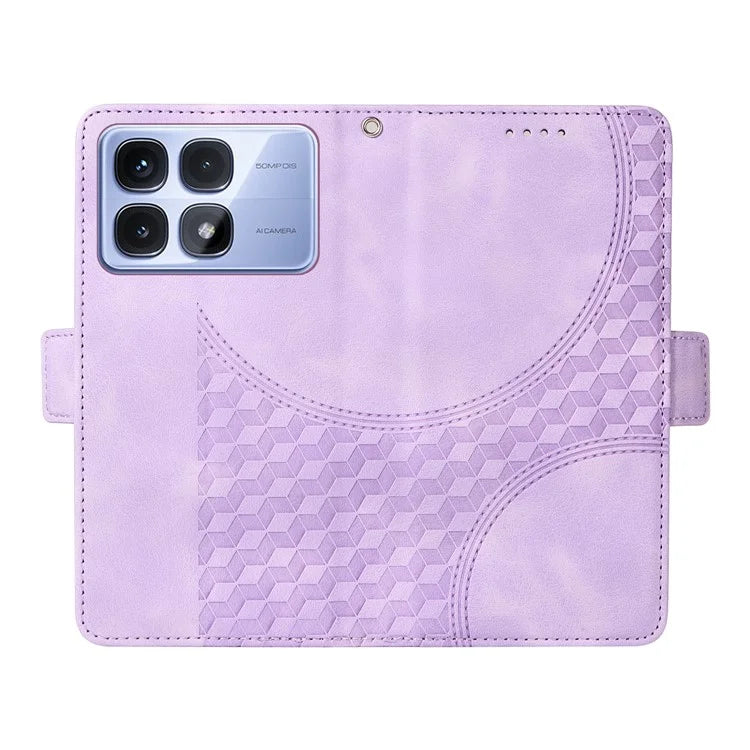 For Xiaomi Redmi K70 Ultra Case PU Leather Phone Cover Rhombus Starry Imprinted