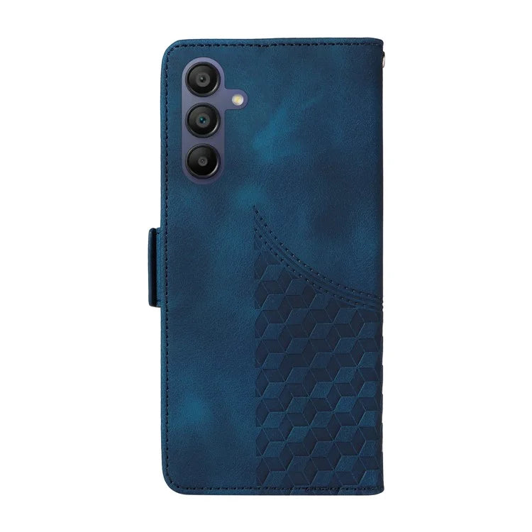For Samsung Galaxy A16 5G Case PU Leather Phone Cover Rhombus Starry Imprinted