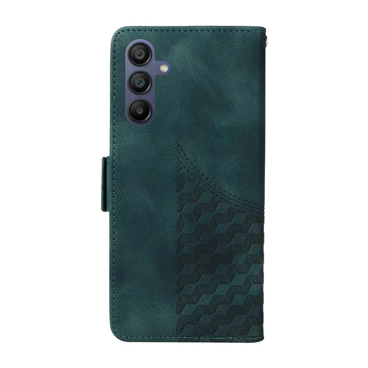 For Samsung Galaxy A16 5G Case PU Leather Phone Cover Rhombus Starry Imprinted