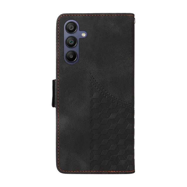 For Samsung Galaxy A16 5G Case PU Leather Phone Cover Rhombus Starry Imprinted