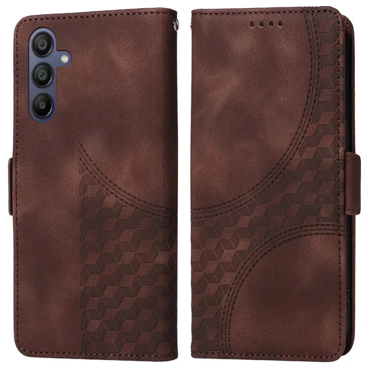 For Samsung Galaxy A16 5G Case PU Leather Phone Cover Rhombus Starry Imprinted