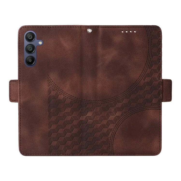 For Samsung Galaxy A16 5G Case PU Leather Phone Cover Rhombus Starry Imprinted