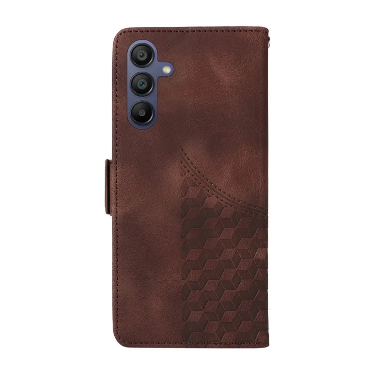 For Samsung Galaxy A16 5G Case PU Leather Phone Cover Rhombus Starry Imprinted