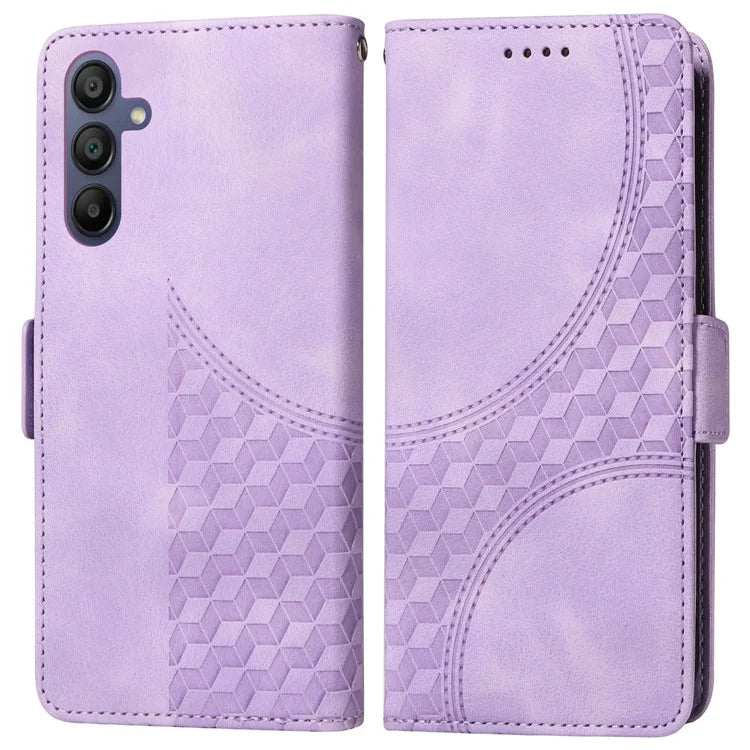 For Samsung Galaxy A16 5G Case PU Leather Phone Cover Rhombus Starry Imprinted