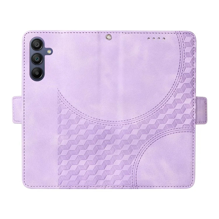 For Samsung Galaxy A16 5G Case PU Leather Phone Cover Rhombus Starry Imprinted