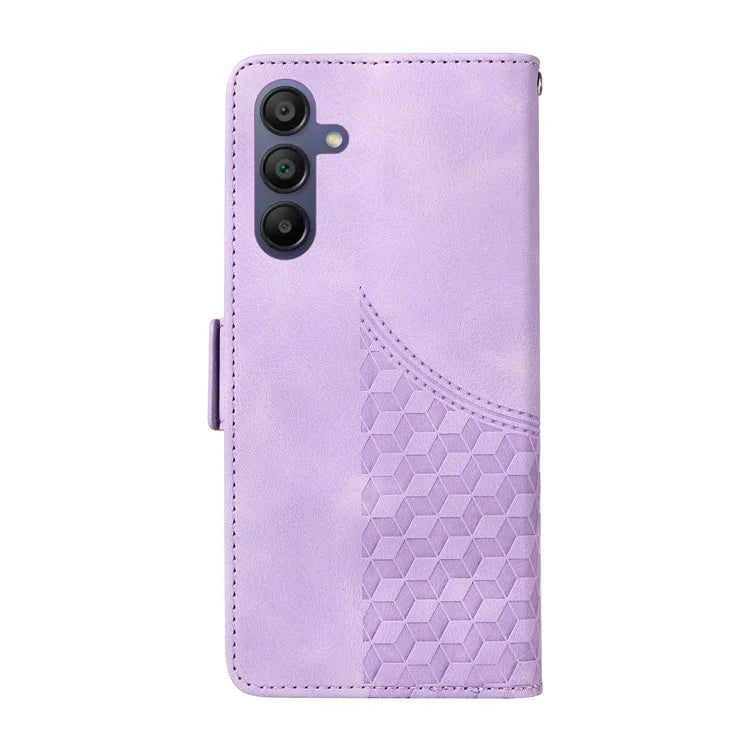 For Samsung Galaxy A16 5G Case PU Leather Phone Cover Rhombus Starry Imprinted