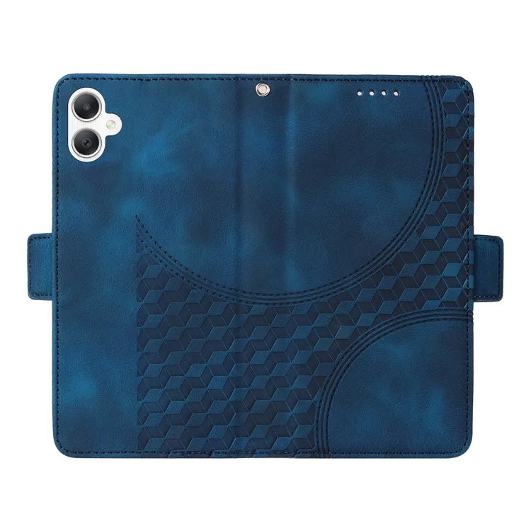 For Samsung Galaxy A06 Case PU Leather Phone Cover Rhombus Starry Imprinted