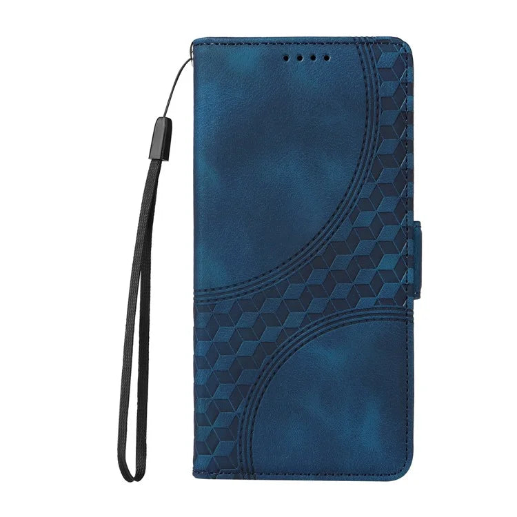 For Samsung Galaxy A06 Case PU Leather Phone Cover Rhombus Starry Imprinted