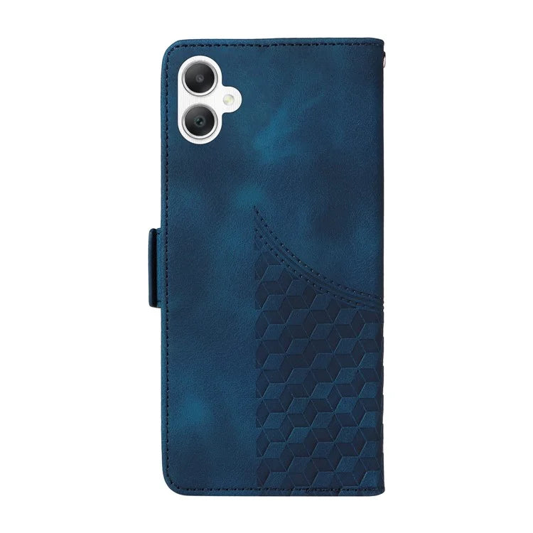 For Samsung Galaxy A06 Case PU Leather Phone Cover Rhombus Starry Imprinted