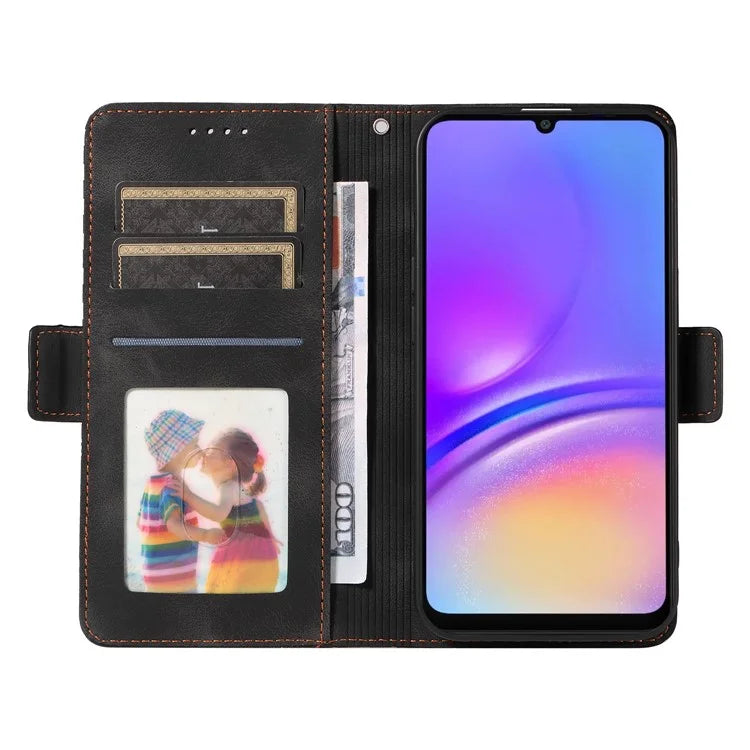 For Samsung Galaxy A06 Case PU Leather Phone Cover Rhombus Starry Imprinted