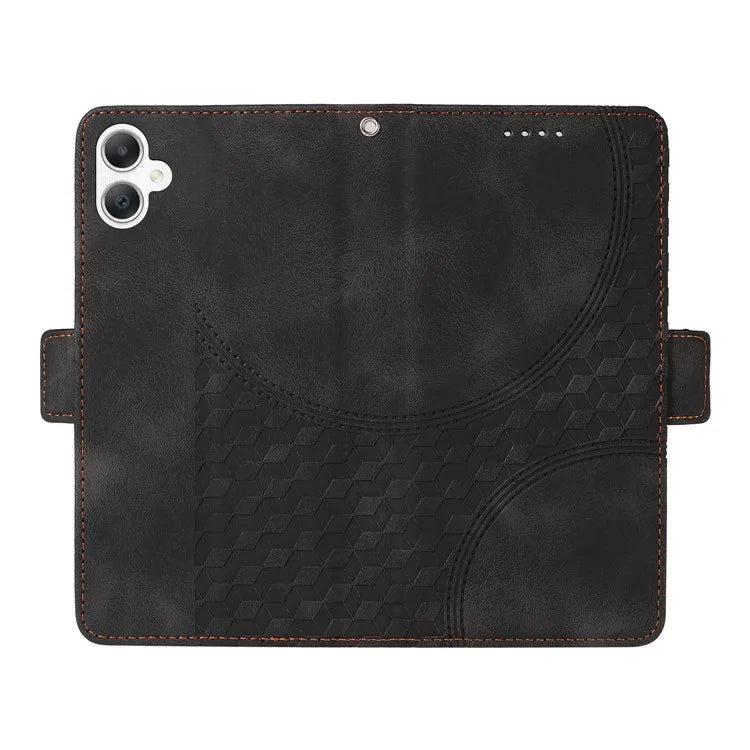 For Samsung Galaxy A06 Case PU Leather Phone Cover Rhombus Starry Imprinted
