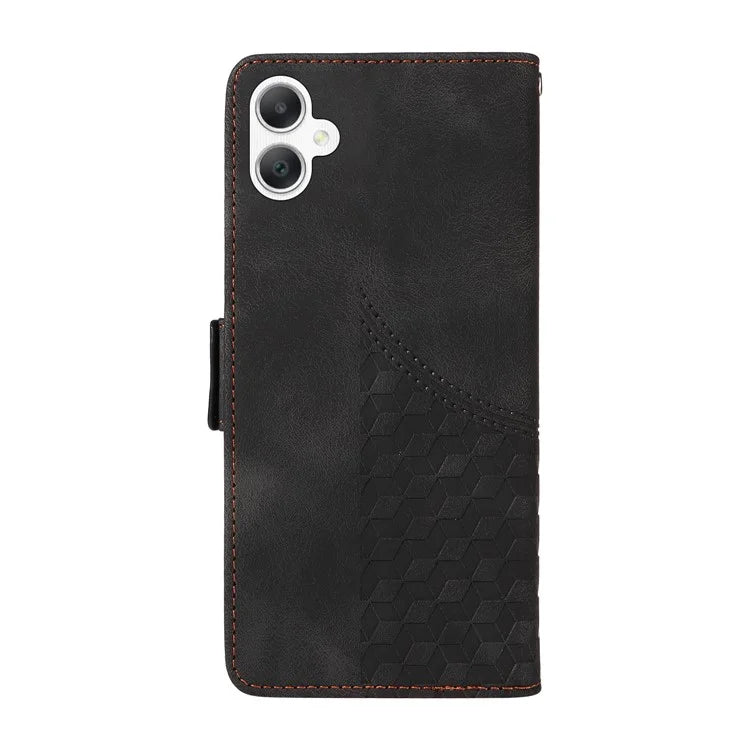 For Samsung Galaxy A06 Case PU Leather Phone Cover Rhombus Starry Imprinted
