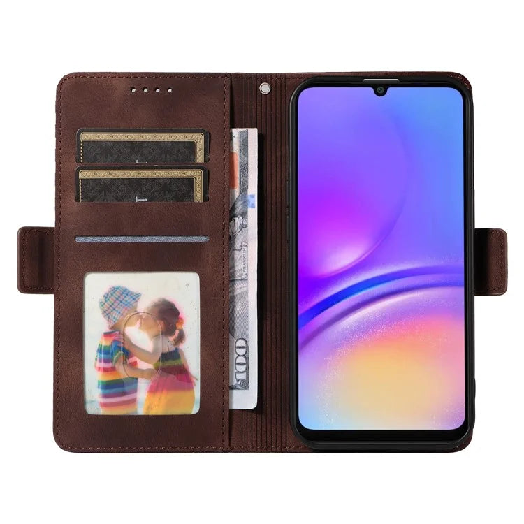 For Samsung Galaxy A06 Case PU Leather Phone Cover Rhombus Starry Imprinted