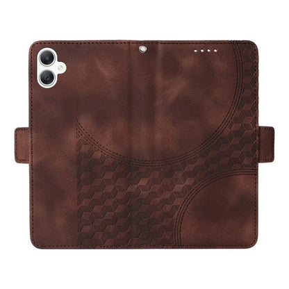 For Samsung Galaxy A06 Case PU Leather Phone Cover Rhombus Starry Imprinted