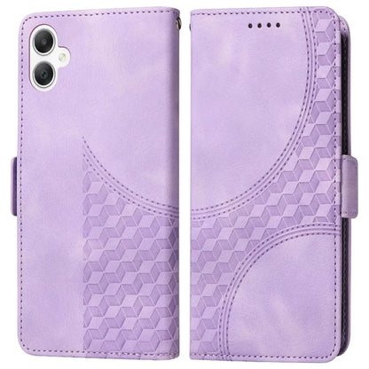 For Samsung Galaxy A06 Case PU Leather Phone Cover Rhombus Starry Imprinted