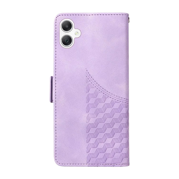 For Samsung Galaxy A06 Case PU Leather Phone Cover Rhombus Starry Imprinted
