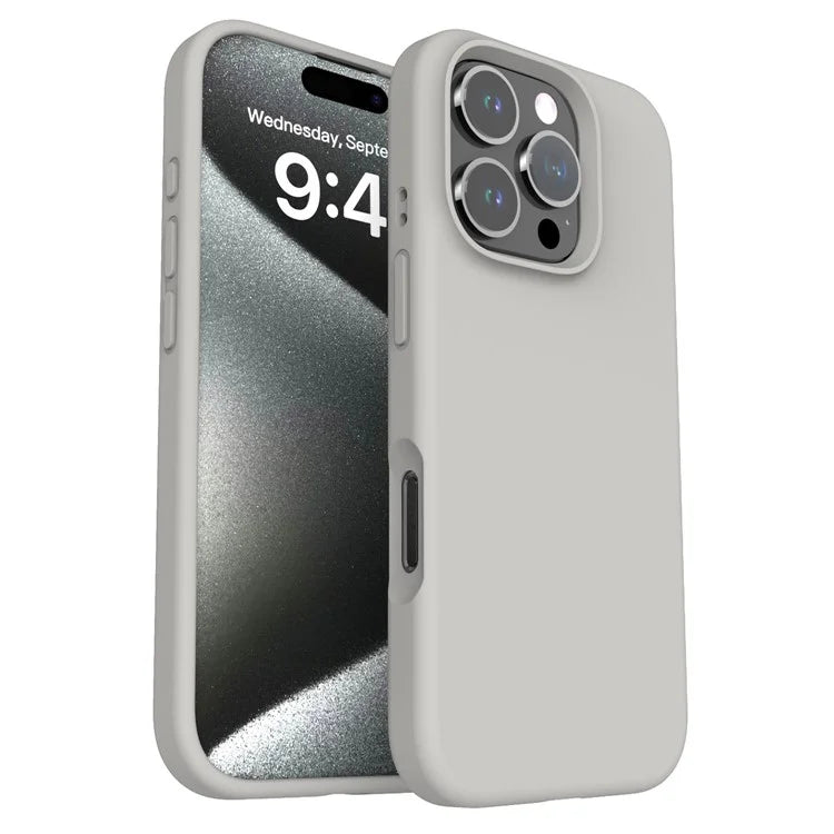 For iPhone 16 Pro Case PC+Liquid Silicone Anti-Scratch Lining Phone Cover