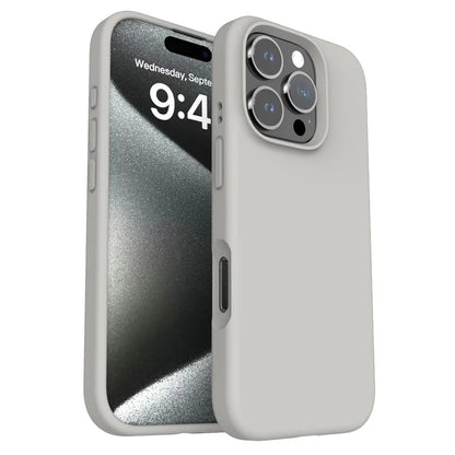 For iPhone 16 Pro Case PC+Liquid Silicone Anti-Scratch Lining Phone Cover