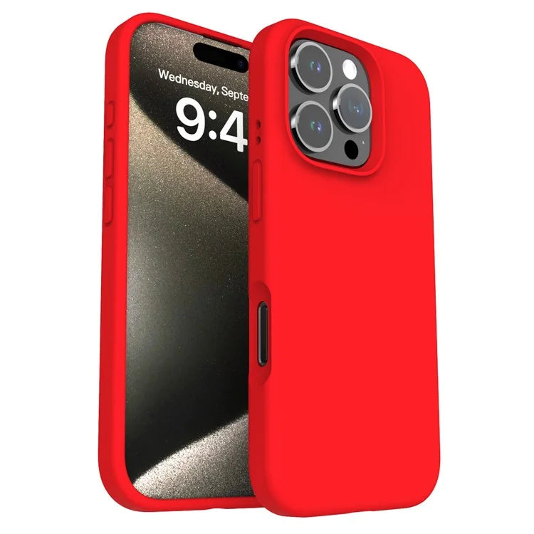 For iPhone 16 Pro Case PC+Liquid Silicone Anti-Scratch Lining Phone Cover