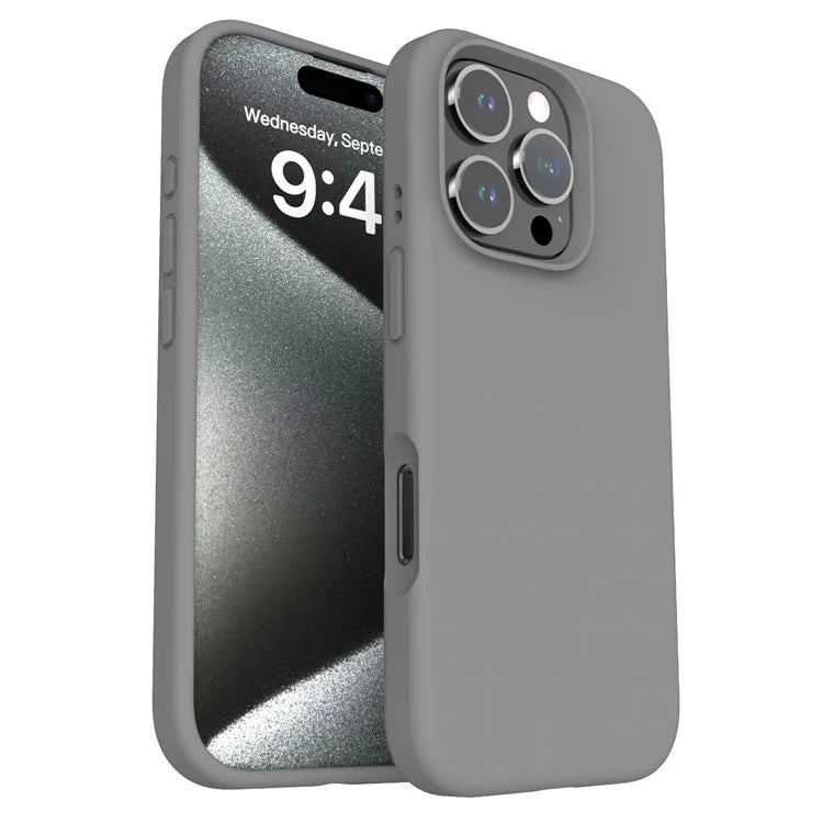 For iPhone 16 Pro Case PC+Liquid Silicone Anti-Scratch Lining Phone Cover