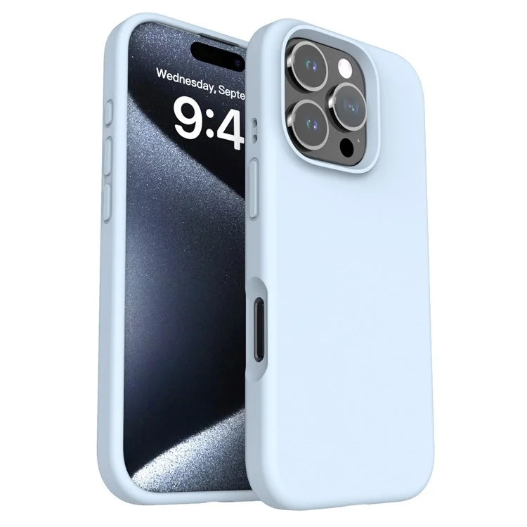 For iPhone 16 Pro Case PC+Liquid Silicone Anti-Scratch Lining Phone Cover