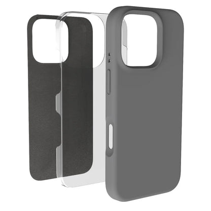 For iPhone 16 Pro Case PC+Liquid Silicone Anti-Scratch Lining Phone Cover
