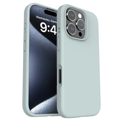 For iPhone 16 Pro Case PC+Liquid Silicone Anti-Scratch Lining Phone Cover